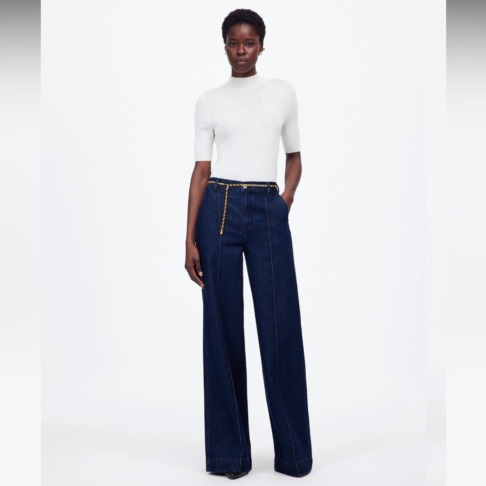 Madewell superwide trouser pants jeans size 25 dark wash new